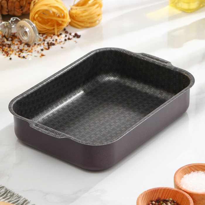 Противень &laquo;Хозяюшка&raquo;, 19&times;25 см, h=6 см, антипригарное покрытие, цвет бордовый