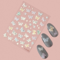 Наклейки для ногтей &laquo;Волшебные бабочки&raquo;, объёмные, разноцветные
