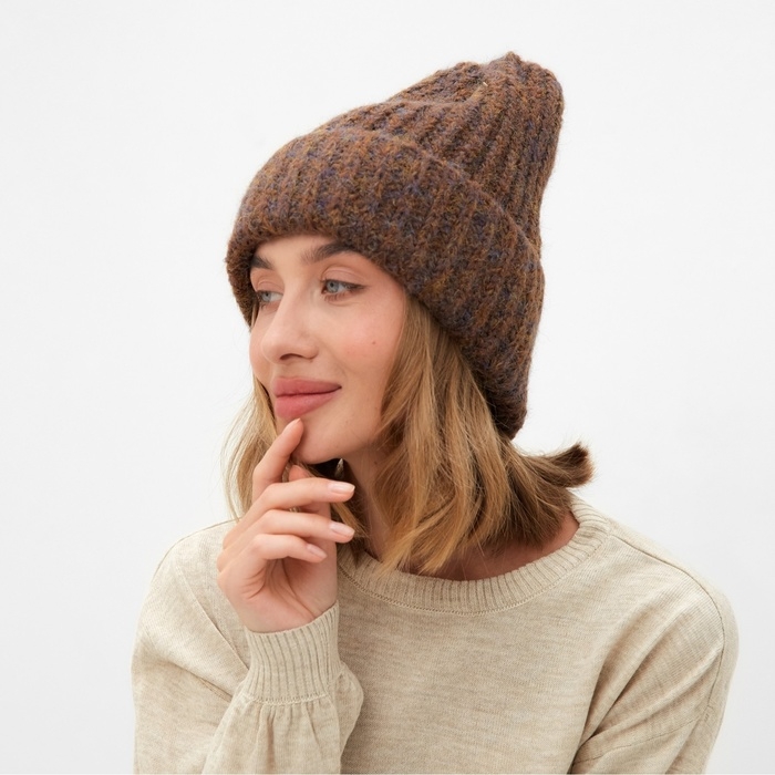 Шапка женская MINAKU овер one size 52-58 коричневый Шапка женская MINAKU овер one size 52-58 коричневый