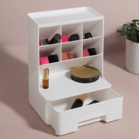 Органайзер для хранения, 6 секции, 1 ящик, 24 &times; 14 &times; 18 см, цвет белый