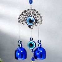 Музыка ветра металл "Павлин" от сглаза с кисточкой 2 колокольчика 22х6,5 см Музыка ветра металл "Павлин" от сглаза с кисточкой 2 колокольчика 22х6,5 см