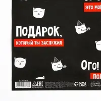 Бумага упаковочная глянцевая &laquo;Подарок, который ты заслужил&raquo;, 1 лист, 70 х 100 см