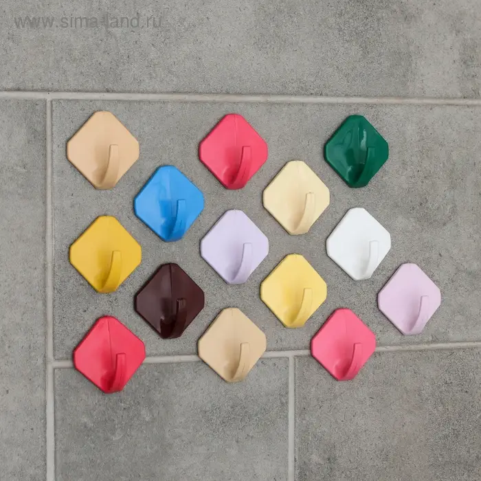 Крючок самоклеящийся &laquo;Ромб&raquo;, МИКС