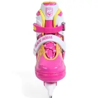 Коньки раздвижные BlackAqua, р. 35-38, для фитнеса, с роликовой платформой, цвет фуксия