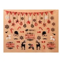 Наклейки для ногтей &laquo;Счастливого Рождества&raquo;, фольгированные, разноцветные