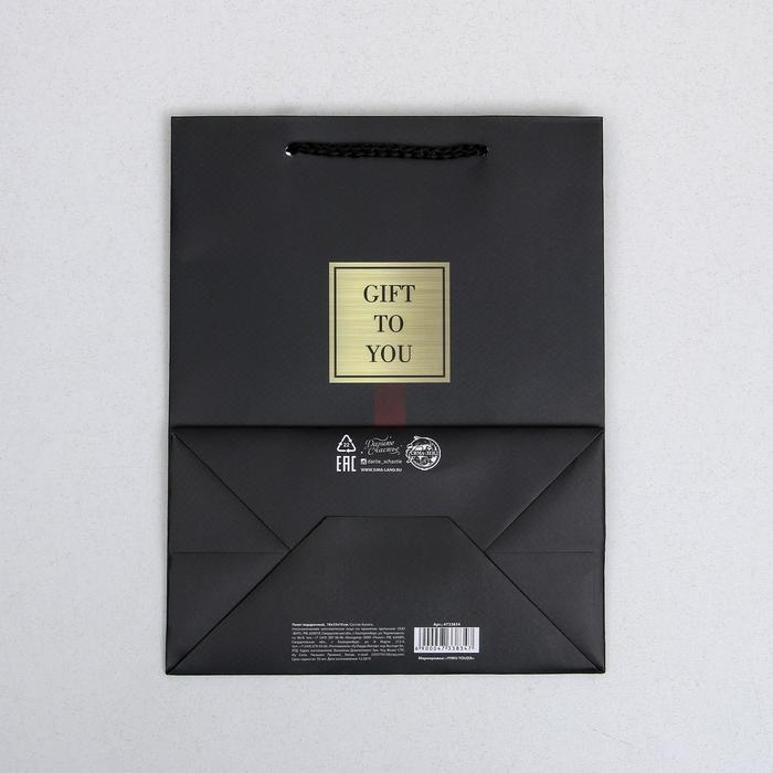 Пакет подарочный ламинированный вертикальный, упаковка, &laquo;Gift to you&raquo;, MS 18 х 23 х 10 см