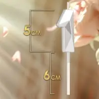 Свеча в торт на шпажке &laquo;Алмаз&raquo;, цифра 1, серебряная, 5&times;2.6 см