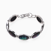 Браслет &laquo;Галиотис&raquo; овал, цвет белый, в серебре