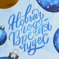 Пакет бумажный подарочный новогодний с тиснением, &laquo;Шары&raquo; 15&times;21&times;8 см