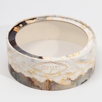 Коробка для макарун, кондитерская упаковка тубус с окном, &laquo;Мрамор&raquo; 16 х 16 х 5 см