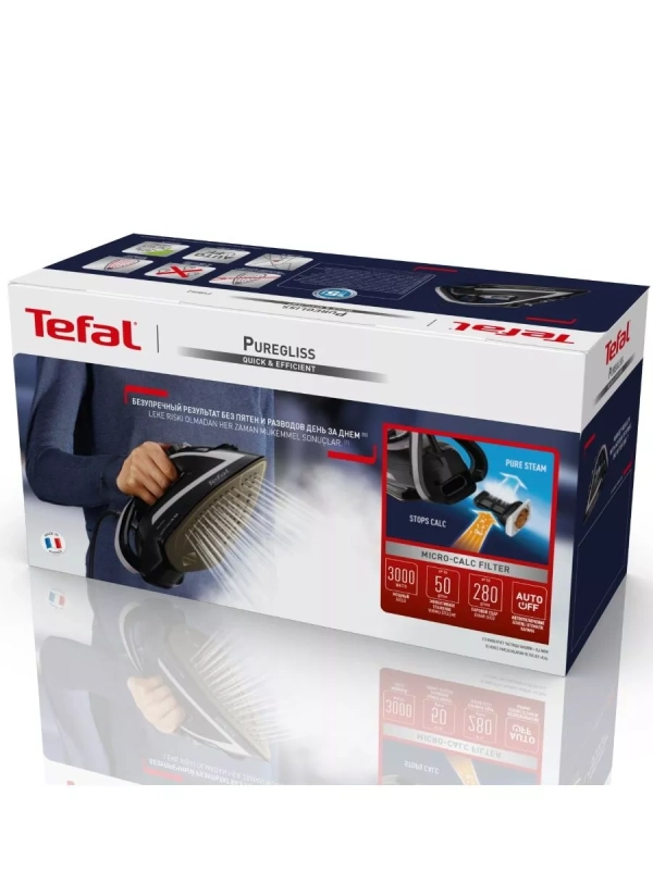 Паровой утюг Puregliss FV8062E0, с автоотключением, 3000 Вт