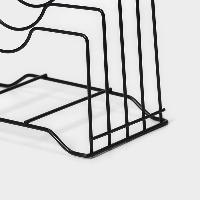 Держатель для крышек и разделочных досок Доляна, 26&times;16&times;22 см, цвет чёрный