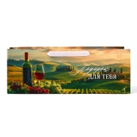 Пакет под бутылку горизонтальный &laquo;Подарок для тебя&raquo;, 36 &times; 10 &times; 13 см