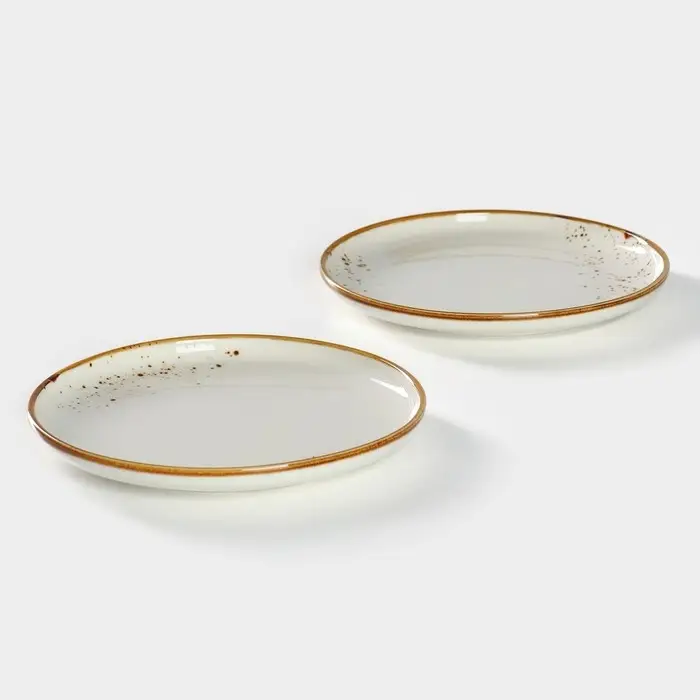 Набор тарелок десертных Magistro &laquo;Церера&raquo;, 2 шт., d=18 см, фарфор, белые