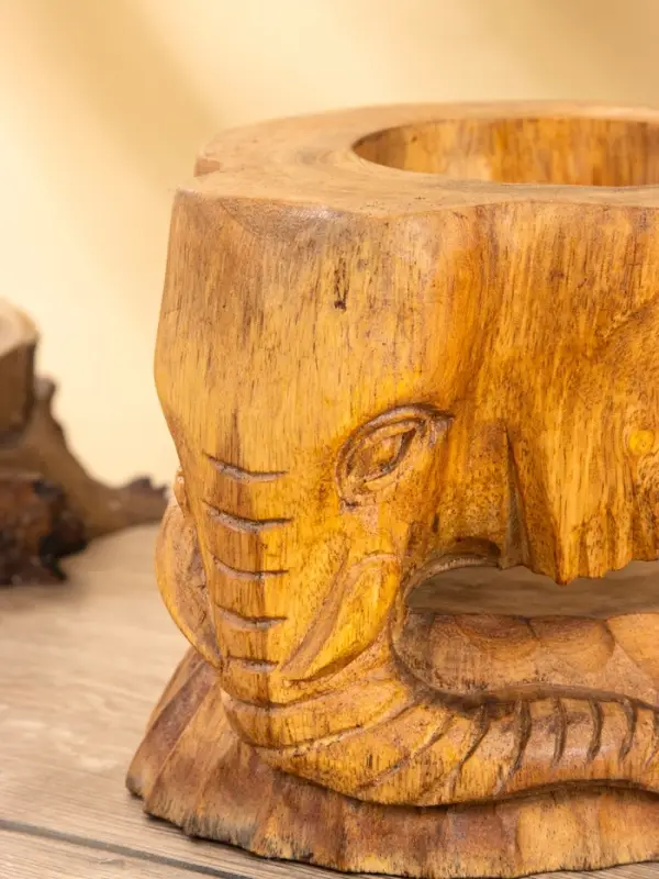 Подставка под бутылки &laquo;Голова слона&raquo;, 15&times;15&times;17 см, дерево Пиннис, коричневая