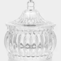 Конфетница с крышкой "Ребристая" 9х9х10 см, прозрачная