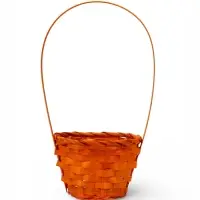 Корзина плетеная 13 х 13 х 9,5 см, ручка h=21 см, оранжевый