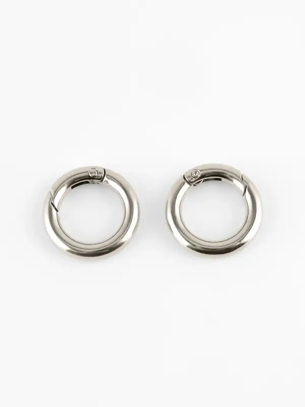 Кольца-карабины 6,7гр d16/24мм 4мм (наб 2шт цена за наб) серебряный TR