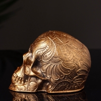 Фигура "Череп с орнаментом" 6х5х5 см, бронза