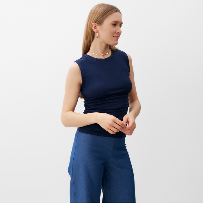 Майка женская MINAKU: Basic line цвет темно-синий,, р-р 44