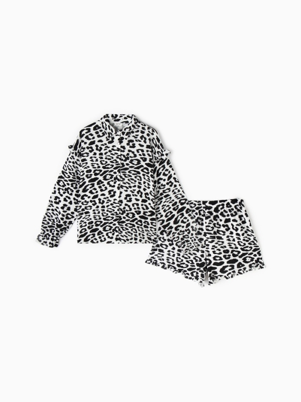 Комплект женский (рубашка, шорты) KAFTAN "Муслин: leopard" р. 44-46