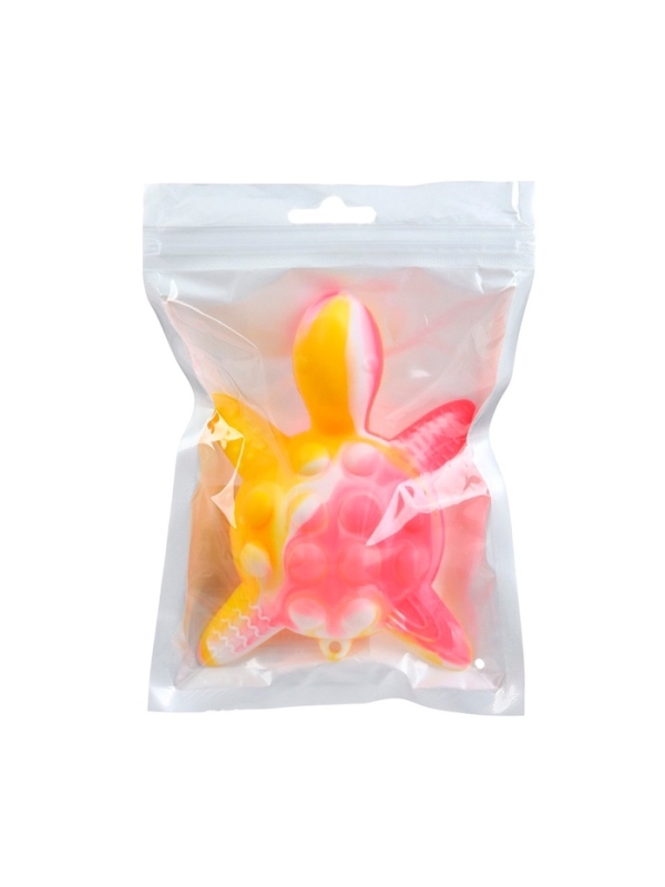 Прорезыватель силиконовый для зубов с погремушкой Крошка Я &laquo;Черепаха&raquo;, розовый