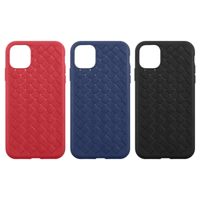 Чехол IPh 12 Pro Max под кожу плетение