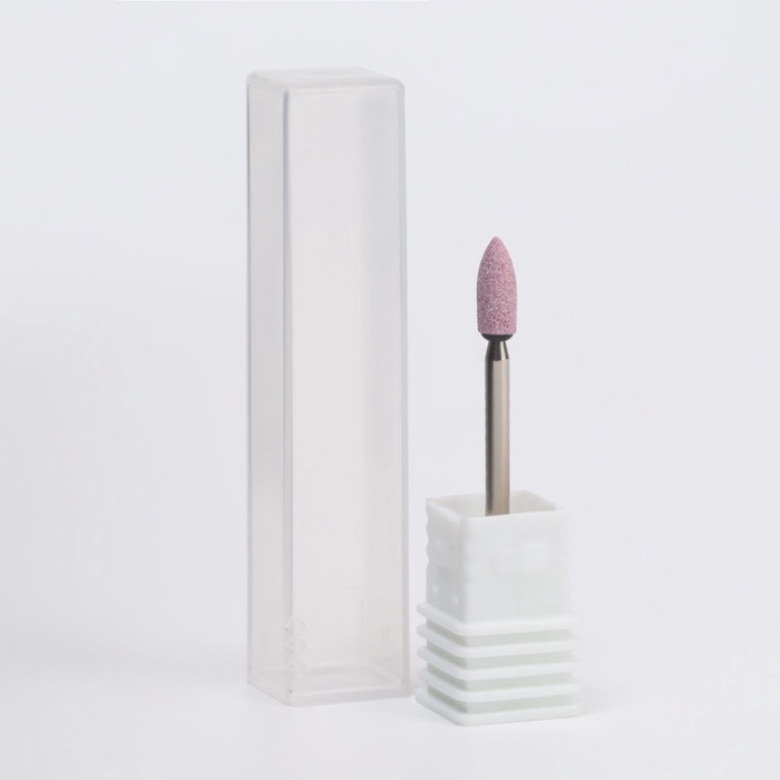 Фреза корундовая для маникюра &laquo;Конус скруглённый&raquo;, средняя жёсткость, d 3 &times; 9 мм, в пластиковом футляре