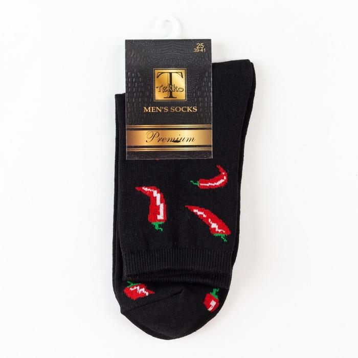 Носки мужские &laquo;Перцы&raquo; цвет чёрный, размер 29