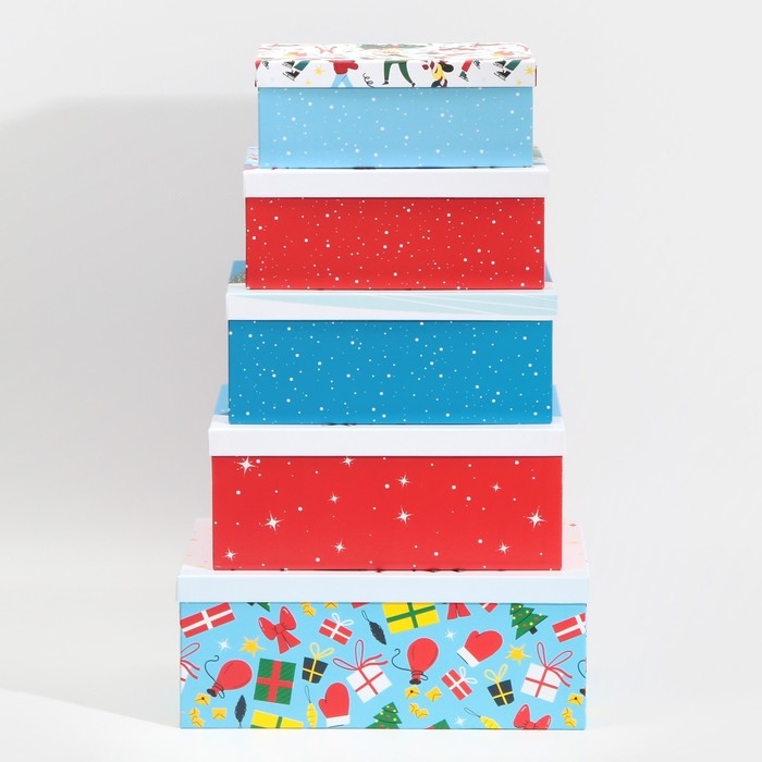 Набор подарочных коробок 5 в 1 &laquo;Волшебных моментов&raquo;, 32,5 х 20 х 12,5 - 22 х 14 х 8,5 см, Новый год
