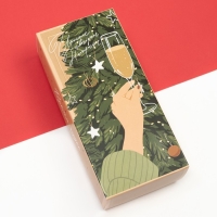 Набор новогодних женских носков "Winter" размер 36-39 (23-25 см), 5 пар