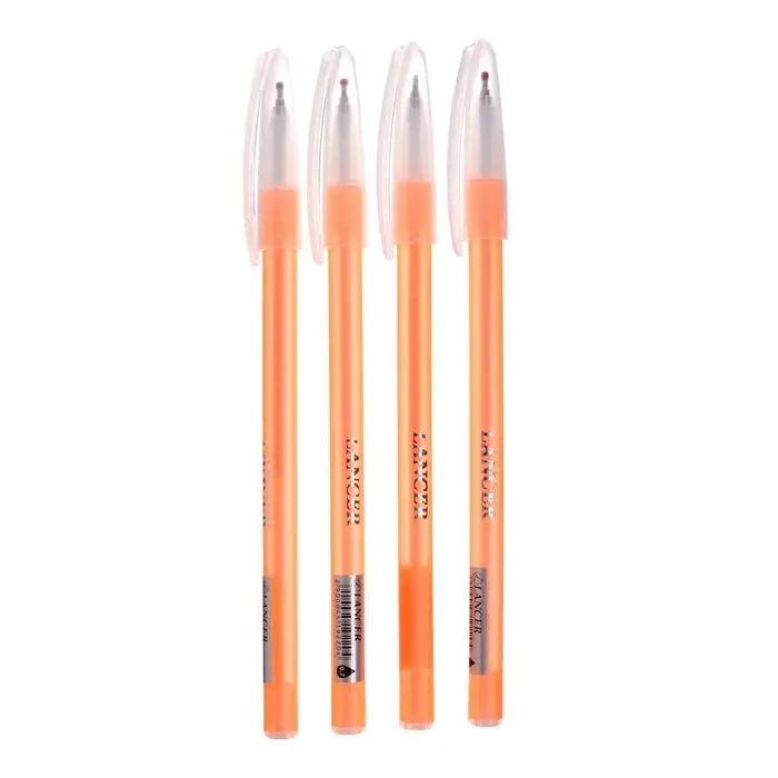 Набор канцелярский 10 предметов (Пенал-тубус 65&times;210 мм, ручки 4 штуки цвет синий, линейка 15 см, точилка, карандаш 2 штуки, текстовыделитель), персиковый