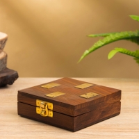 Настольная игра &laquo;Домино&raquo;, 11&times;11.5&times;4 см, дерево шишам, латунь