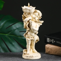 Подсвечник "Ангелочек" в правой руке, слоновая кость 14х8х22см