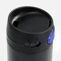 Термостакан X1 с цветной кнопкой, черный с синим