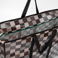 Сумка хозяйственная на молнии, 54 л, цвет коричневый/бежевый