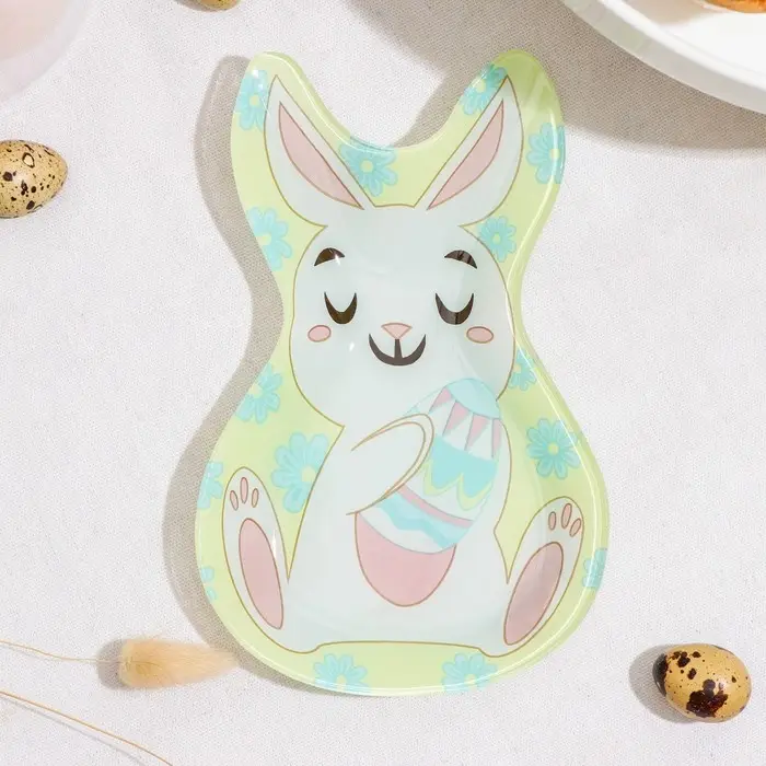 Блюдо стеклянное сервировочное Доляна &laquo;Пасхальный кролик&raquo;, 20&times;13,5 см