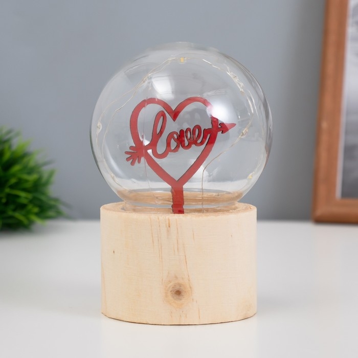 Ночник &laquo;Шар-влюбленное сердце&raquo; LED 3хAG10 шар 8см 6,5х6,5х11,5см