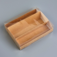 Кондитерская коробка складная под 3 эклеров, белая,16&times;13.5&times;7 см