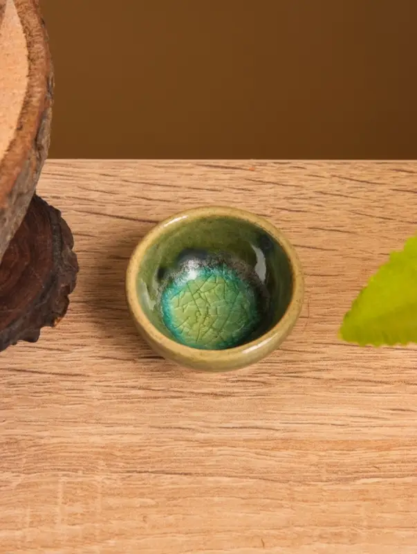 Соусник керамика, цв. светло-зелёный, 3,5х3,5х1,5 см