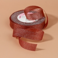 Лента парчовая, 20 мм, 23 &plusmn; 1 м, цвет красный №039