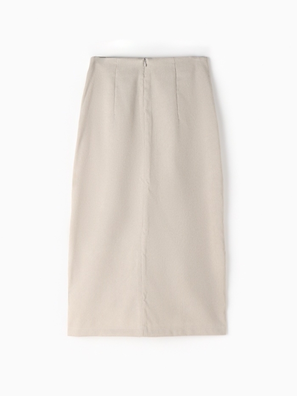 Юбка с разрезом женская, MINAKU, цвет серо-бежевый, размер 42