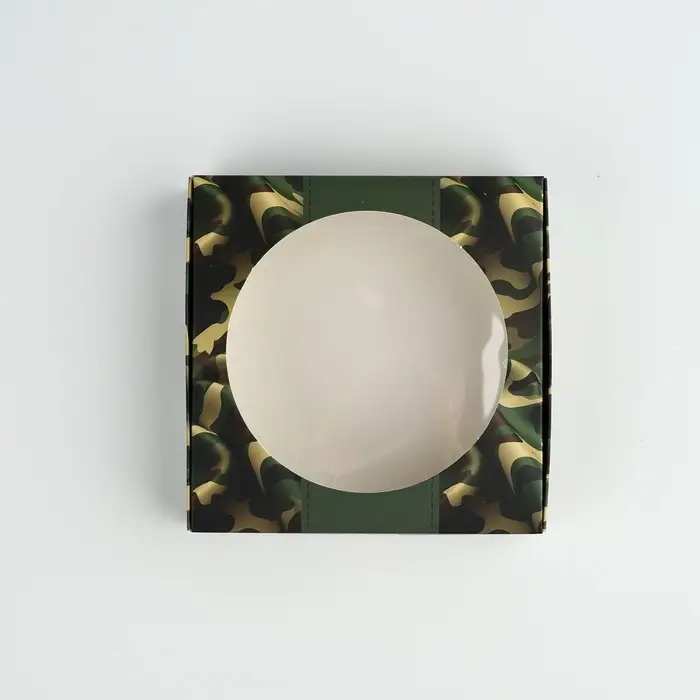 Коробка для макарун с низкими бортами &laquo;23 Февраля&raquo;, 11 х 11 х 3 см