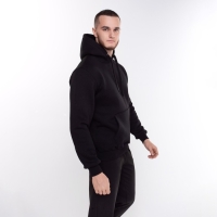 Толстовка с начёсом мужская, цвет чёрный, размер 56