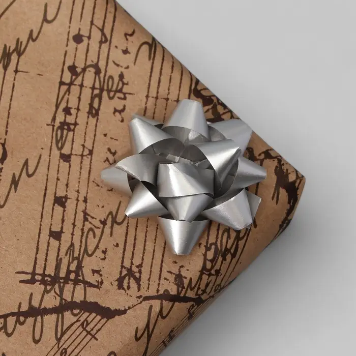 Бант - звезда №3.5, металлик, ассорти