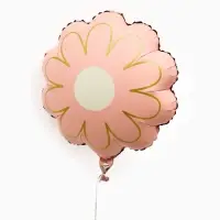 Воздушный шар фольгированный 21" "Ромашка" золотые лепестки, цвет розовый сатин, набор 5 штук   1093