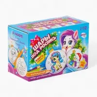 Набор для творчества &laquo;Елочные шары под раскраску &raquo;Ногодний подарок&laquo;+карандаши, 5.5 см, 2 шт.