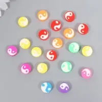 Бусины для творчества PVC "Инь-ян на круге" цветные набор 20 шт 1х1х1 см