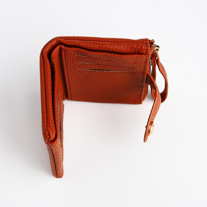 Кошелёк женский на кнопке, цвет рыжий Кошелёк женский на кнопке, цвет рыжий
