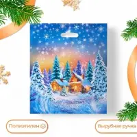 Пакет "Снежный лес", полиэтиленовый с вырубной ручкой 40х47 см.